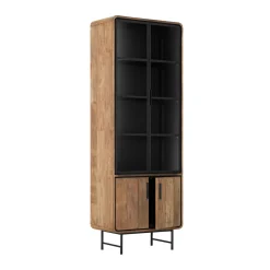 Hoge vitrine kast teak hout - DTP Home Evo
