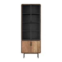 Hoge vitrine kast teak hout - DTP Home Evo