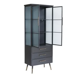 Hoge wandkast met ribbelglas - Kare Design Gomera