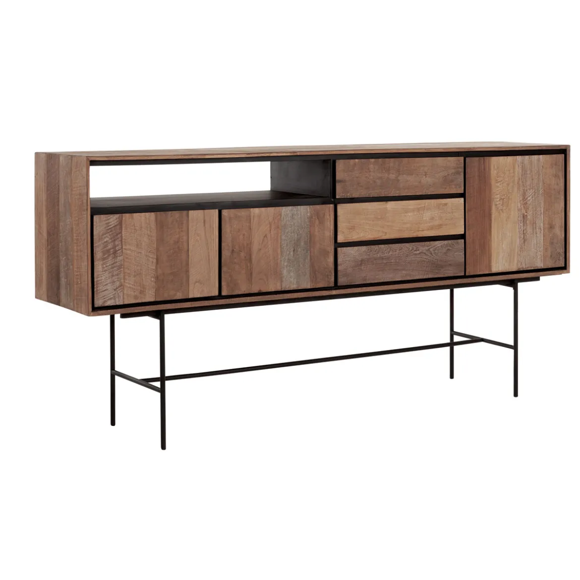 Hoog dressoir teak hout 200 cm - DTP Home Metropole