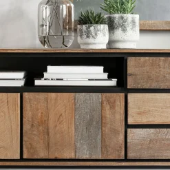 Hoog dressoir teak hout 200 cm - DTP Home Metropole