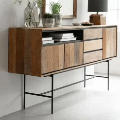 Hoog dressoir teak hout 200 cm - DTP Home Metropole