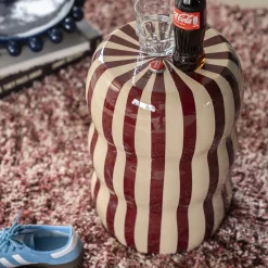 Hoogglans bijzettafel beige rood - By-Boo Candice
