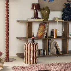 Hoogglans bijzettafel beige rood - By-Boo Candice