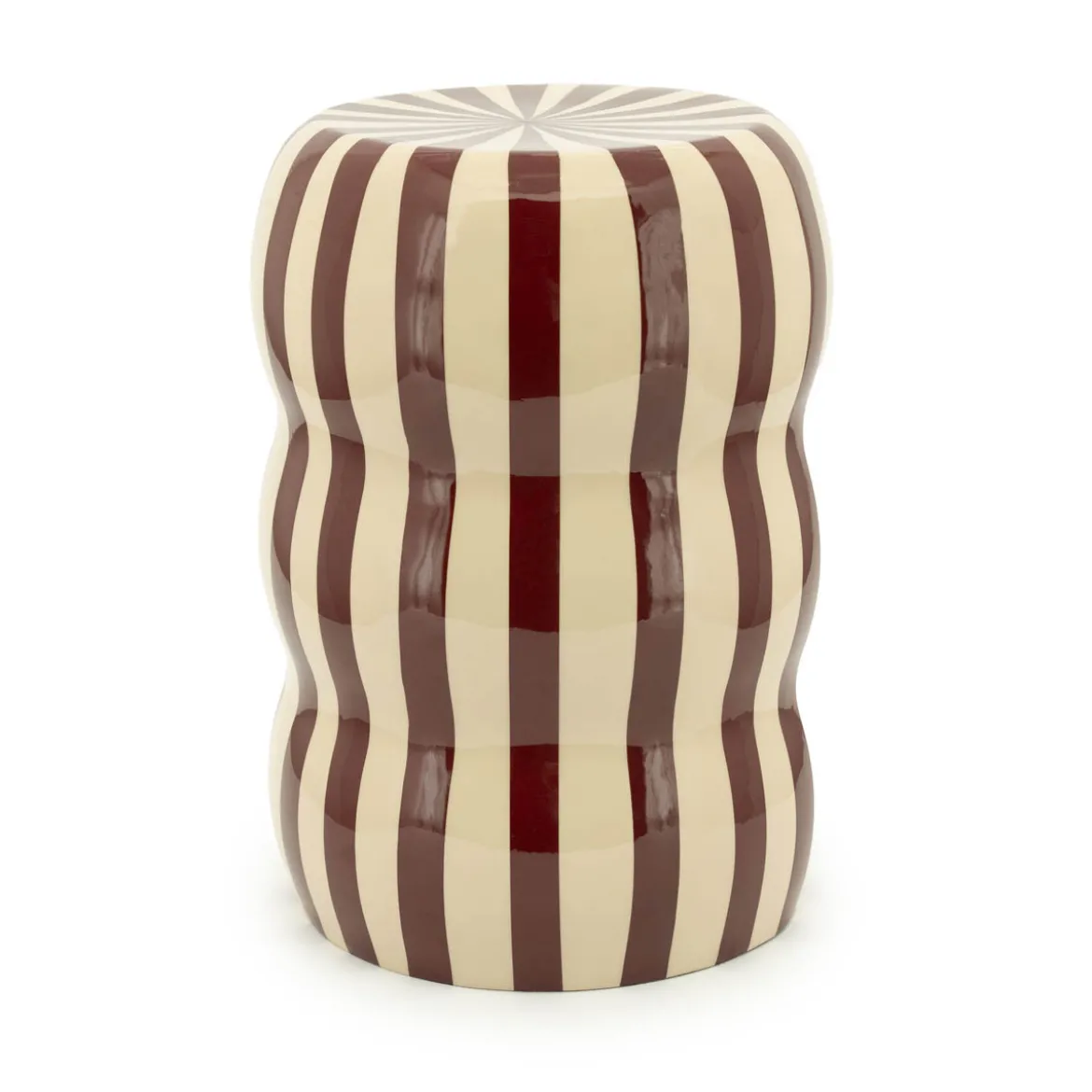 Hoogglans bijzettafel beige rood - By-Boo Candice