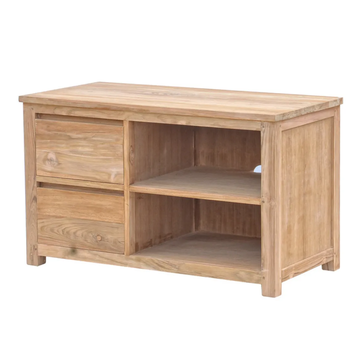 Hoog tv-meubel teak - 2 lades - 100cm - Tower Living Corona