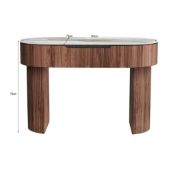 Hout bureau met marmer - Kare Design Ruben