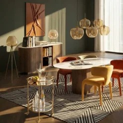Hout dressoir met marmer - Kare Design Ruben