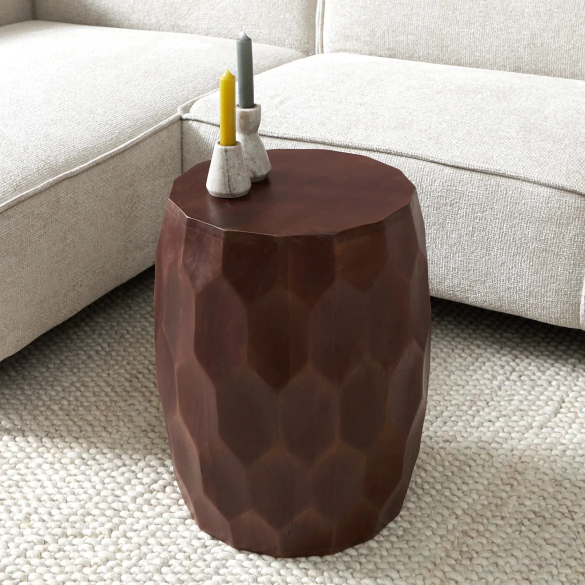 Houten bijzettafel met patroon - Bodio Miel