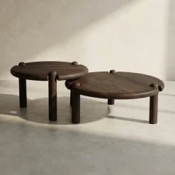 Houten design salontafel rond - Bodio Medisa
