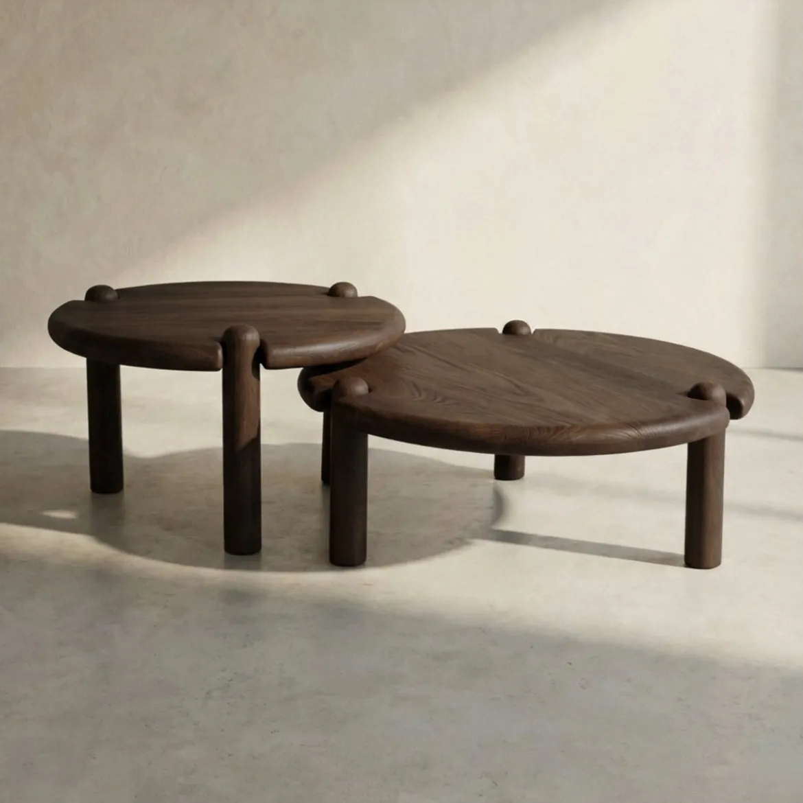 Houten design salontafel rond - Bodio Medisa