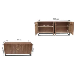 Houten dressoir met houtsnijwerk - Kare Design Madeira Bright
