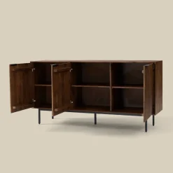 Houten dressoir met ribbel deuren - Bodio Clark