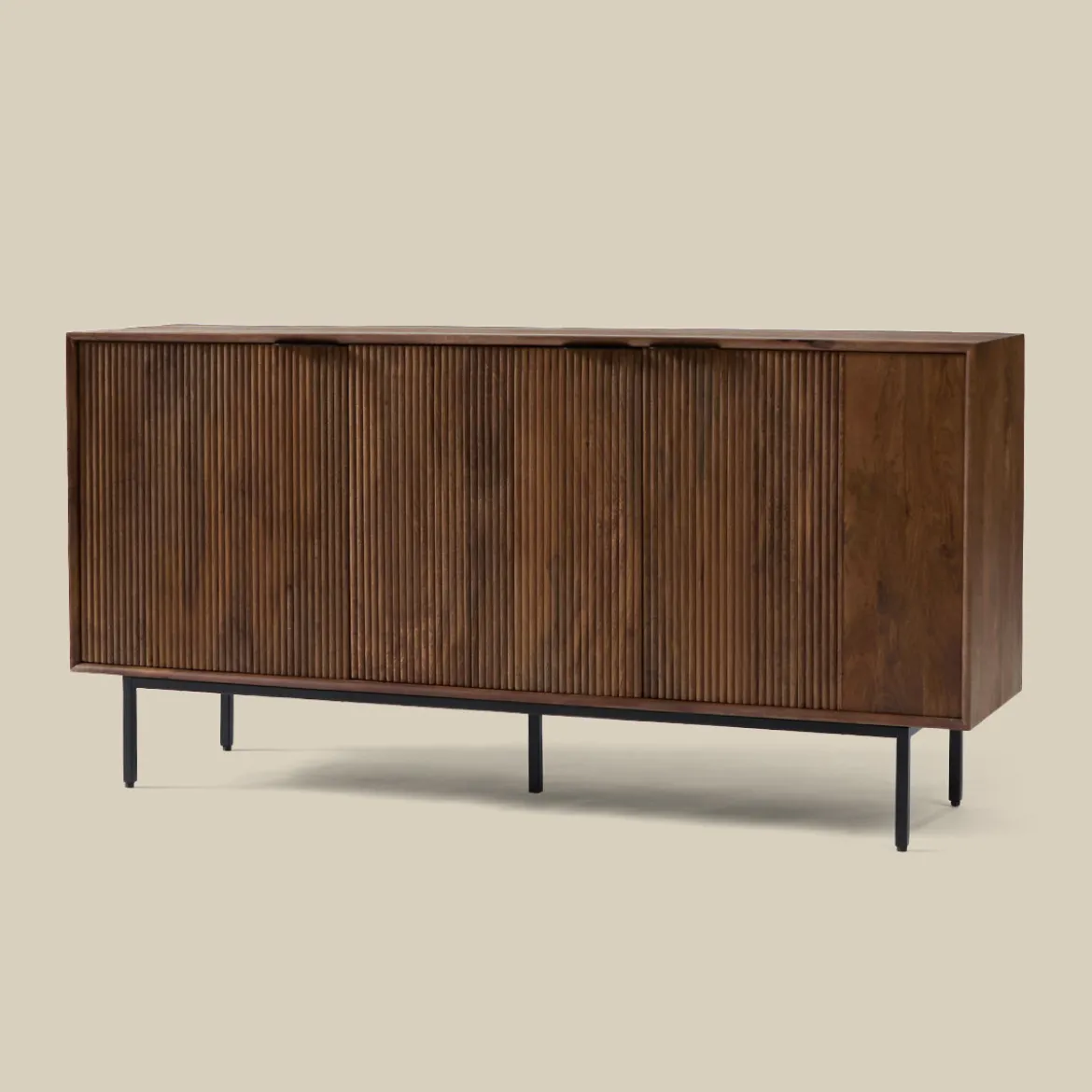 Houten dressoir met ribbel deuren - Bodio Clark