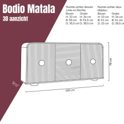 Houten dressoir met ronde hoeken - Bodio Matala