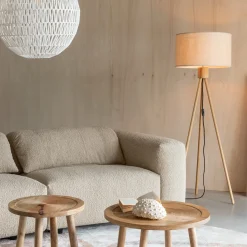 Houten driepoot vloerlamp - Zuiver Fan Bamboo