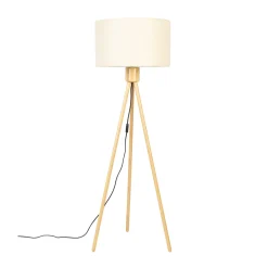 Houten driepoot vloerlamp - Zuiver Fan Bamboo