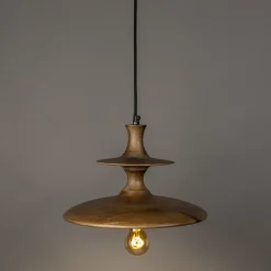 Houten hanglamp walnoot - Dutchbone Cath Walnut
