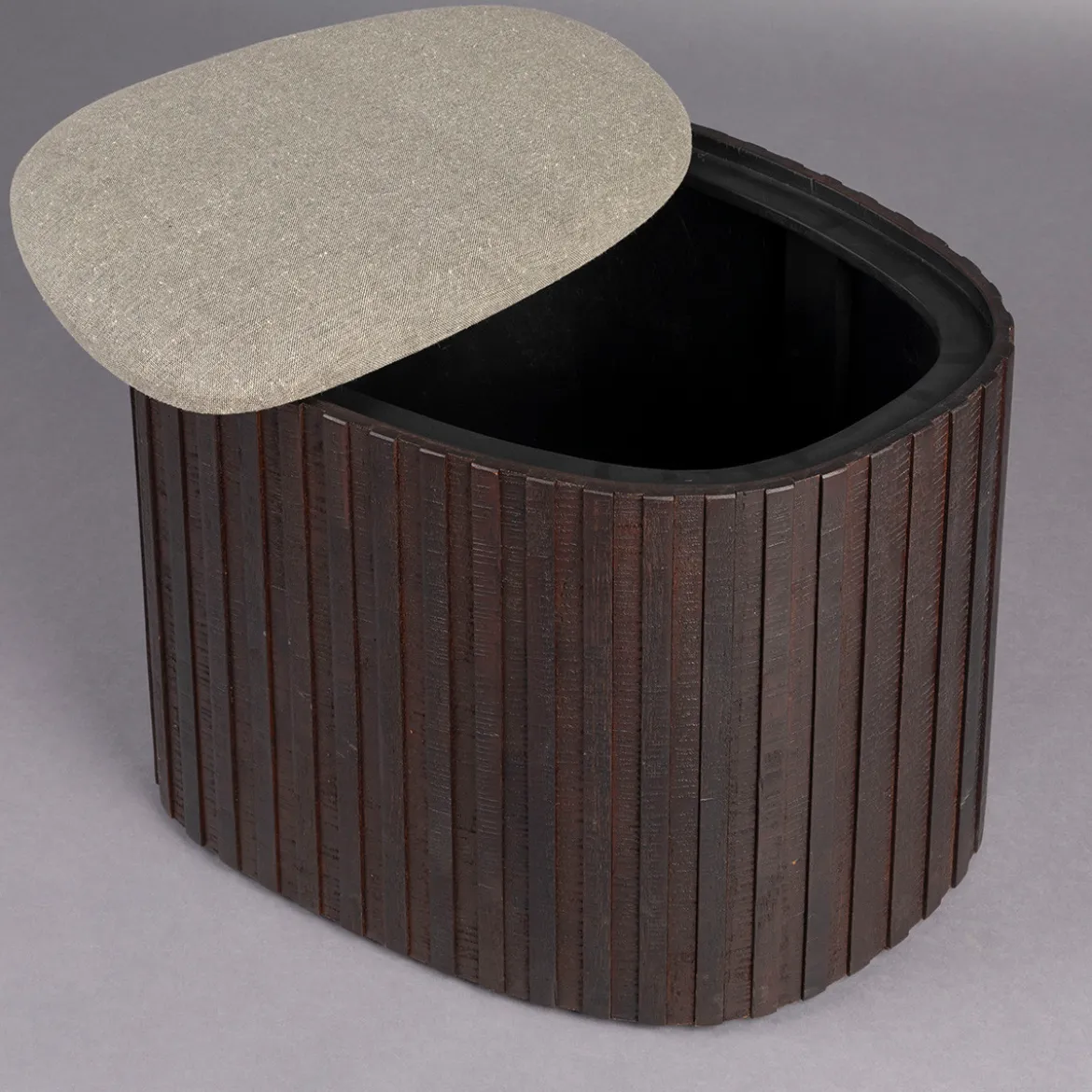 Houten hocker met opbergruimte - Dutchbone Bay Low