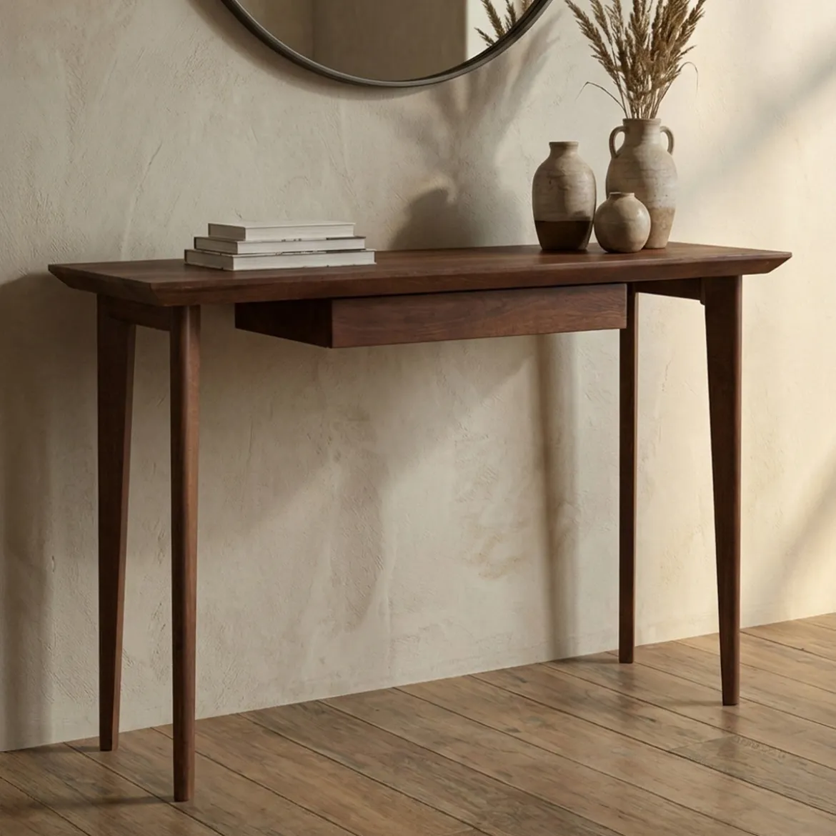 Houten kaptafel met lade vintage - Bodio Leon