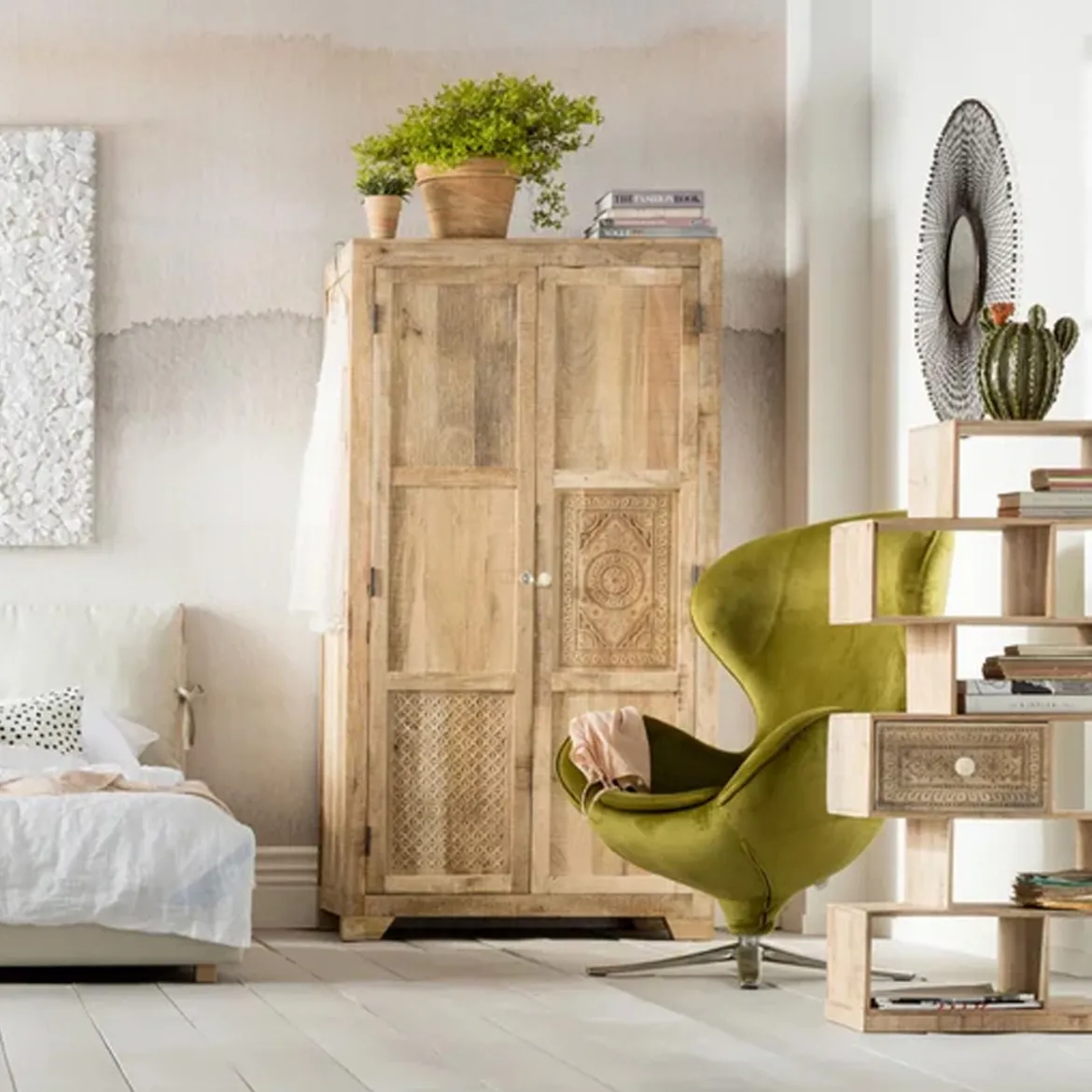 Houten kledingkast met dessin - Kare Design Puro