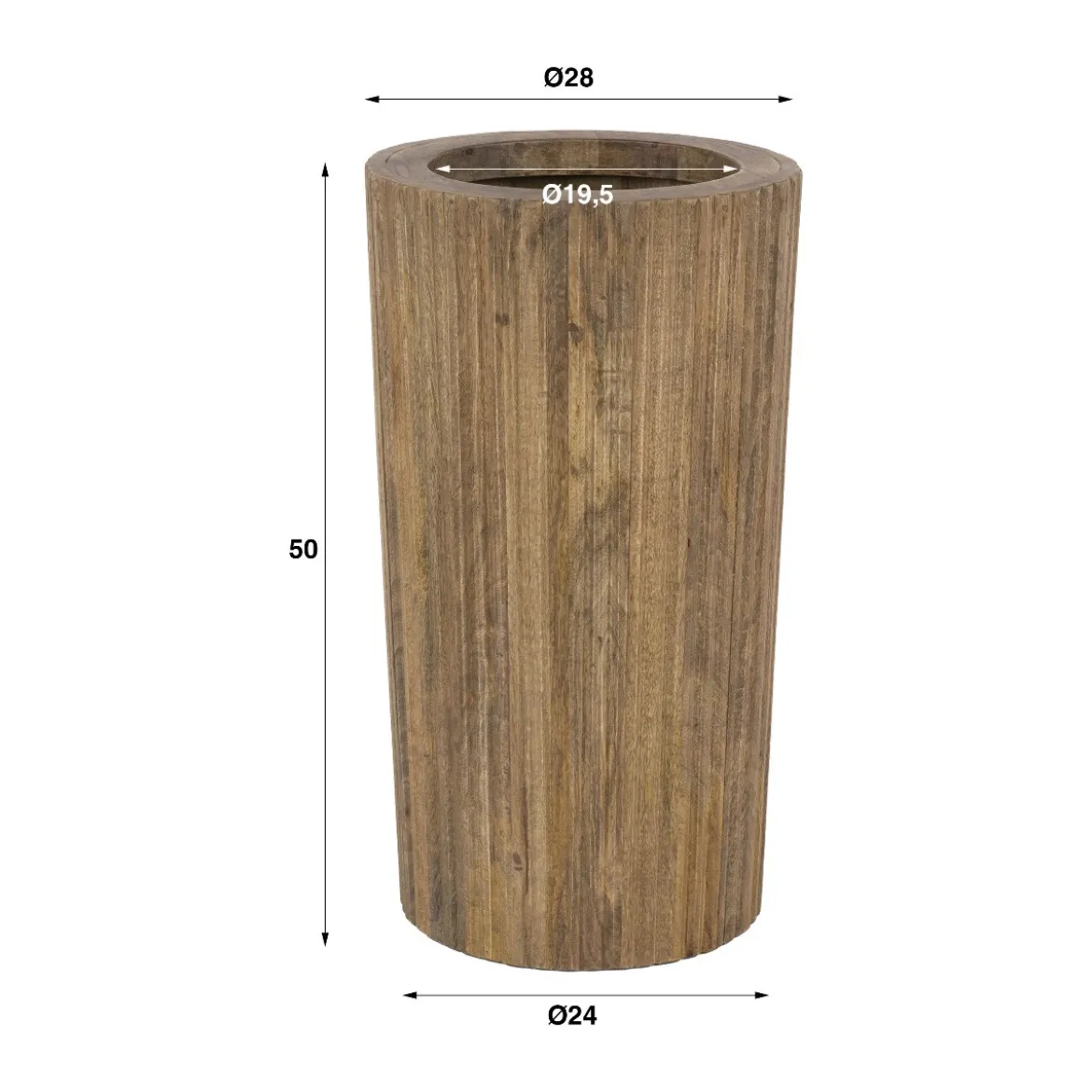 Houten paraplubak met golvend patroon - Giani Wave