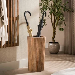 Houten paraplubak met golvend patroon - Giani Wave