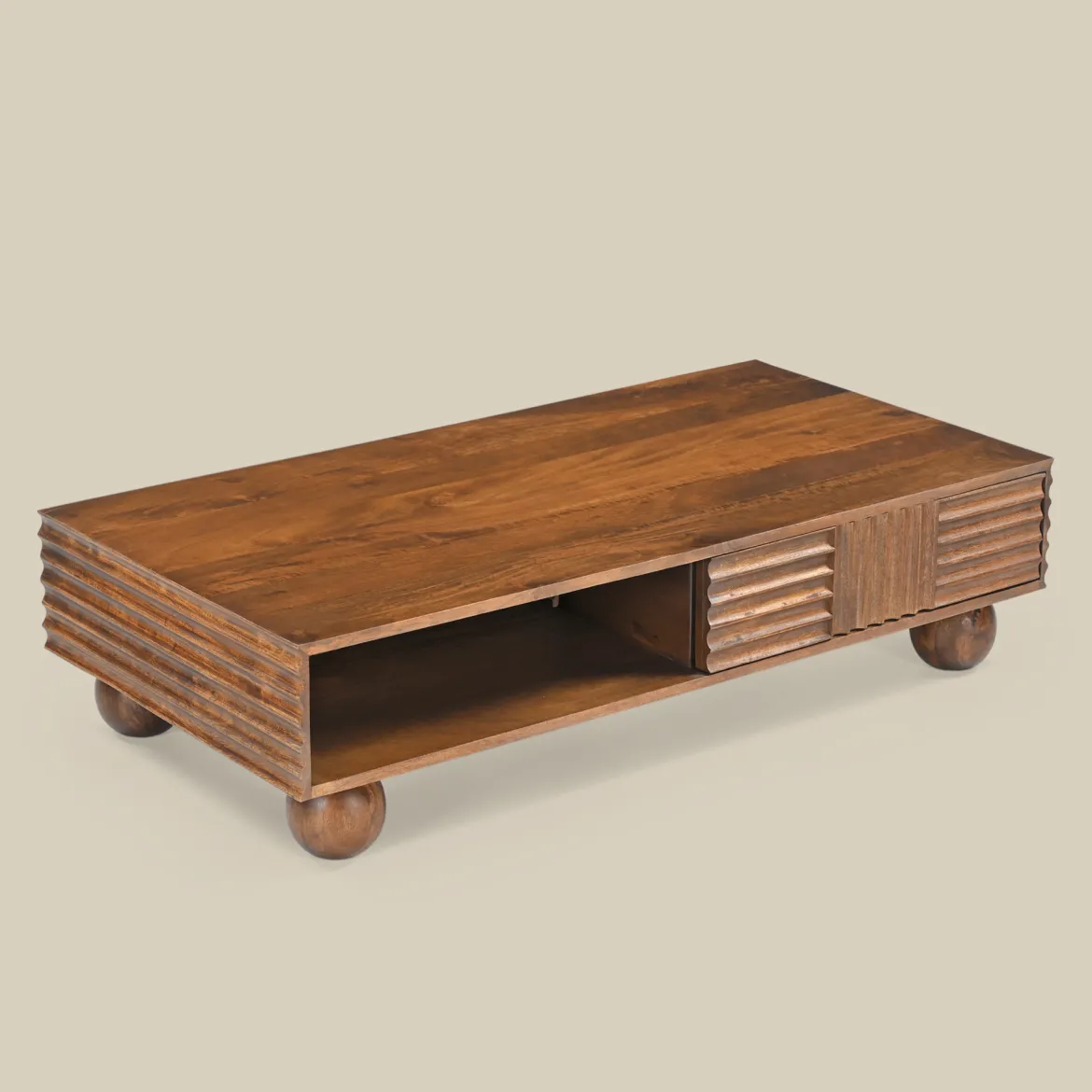 Houten salontafel met houtsnijwerk - Bodio Yemi