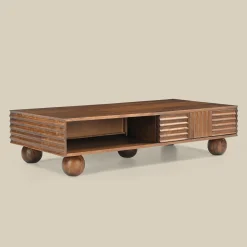 Houten salontafel met houtsnijwerk - Bodio Yemi