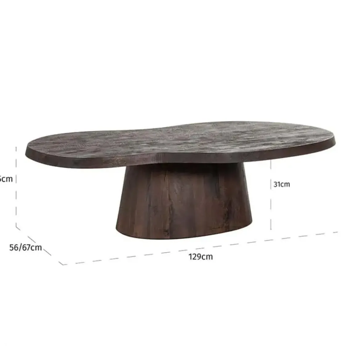 Houten salontafel organische vorm - Richmond Interiors Odile