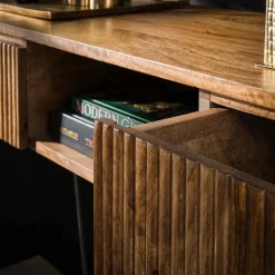 Houten sidetable met ribbels - Giani Wave