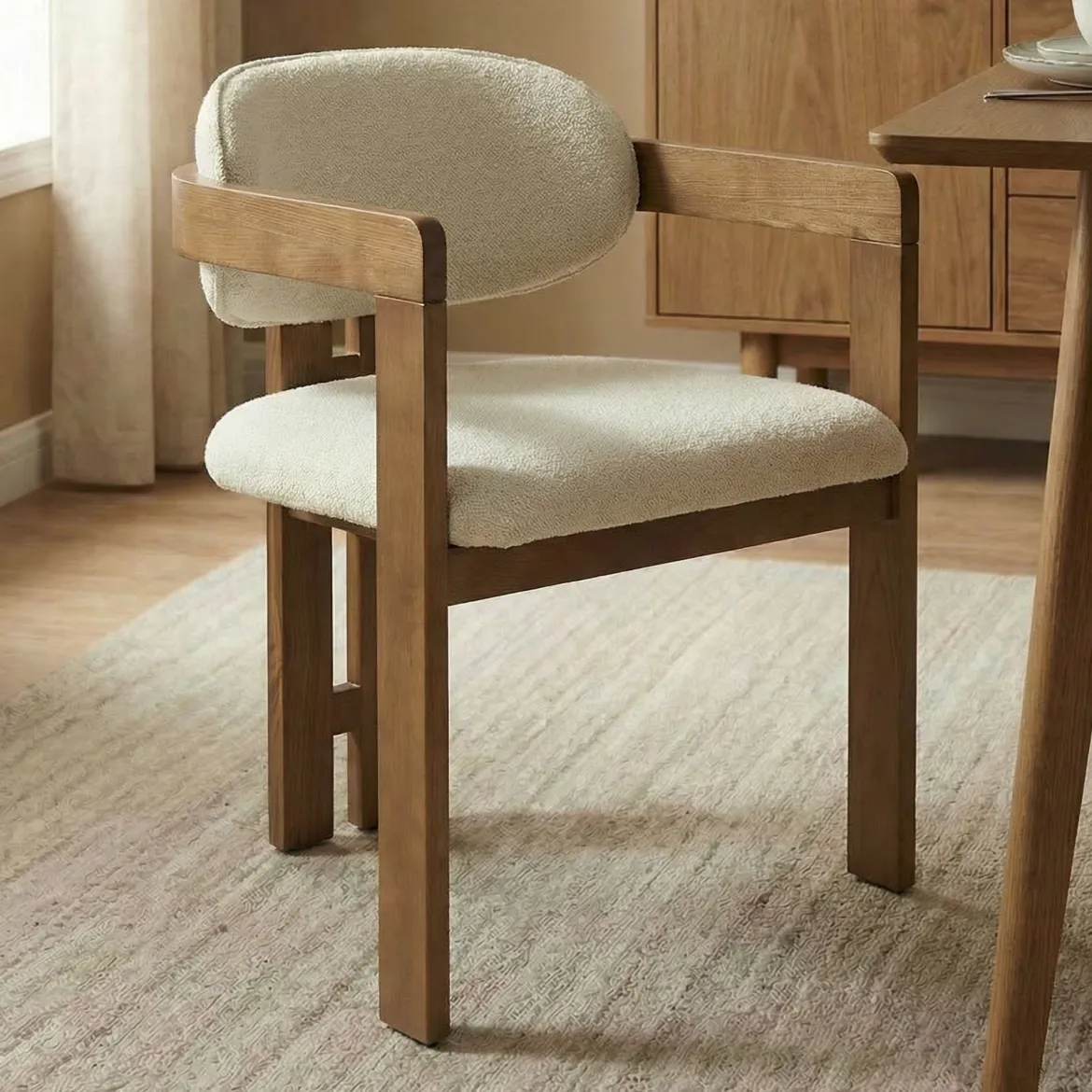 Houten stoel met armleuning - Bodio Wabi Sabi