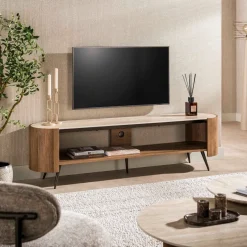 Houten TV-meubel met keramiek blad - Giani Arcus