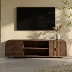 Houten tv-meubel met ronde hoeken - Bodio Matala