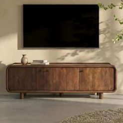 Houten tv-meubel met ronde hoeken - Bodio Luca