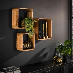 Houten wandschappen set van 3 - Giani Acacia Set