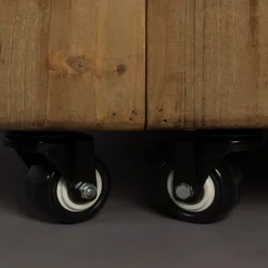 Houten wijnkast op wielen - Dutchbone Lico