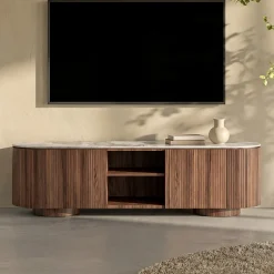 Hout TV-meubel met marmer - Kare Design Ruben