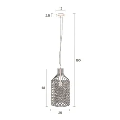 IJzeren hanglamp gaas - Dutchbone Jim Tall