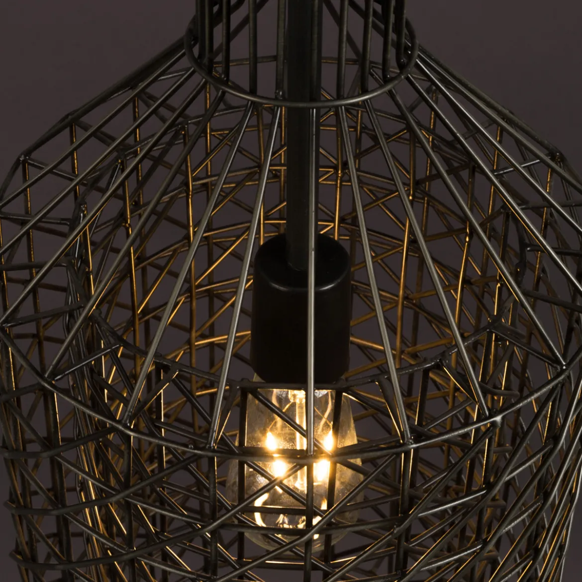 IJzeren hanglamp gaas - Dutchbone Jim Tall
