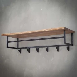 Industriele kapstok zwart met hout - Santa Poca Edge