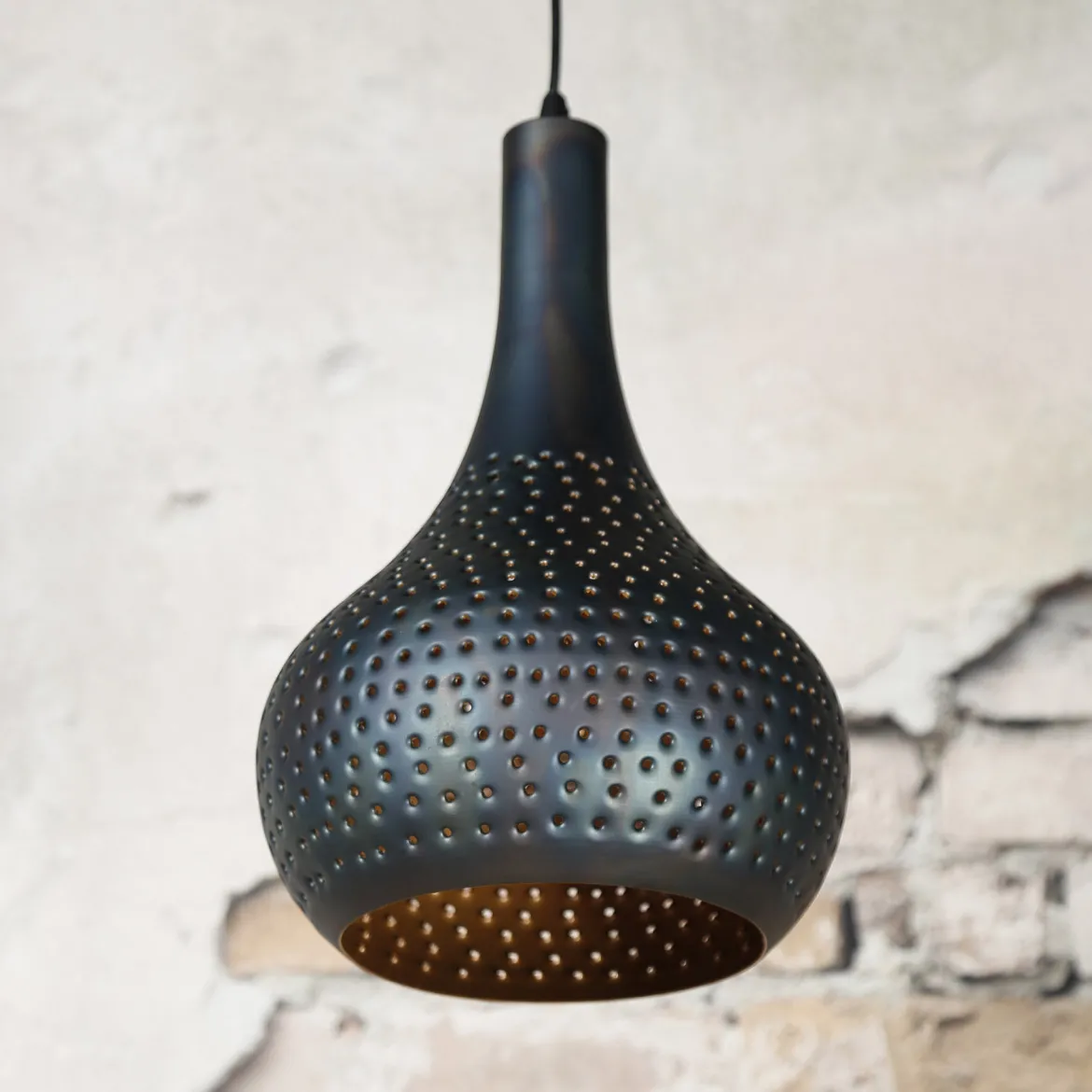 Industriele zwartbruine hanglamp - Santa Punch