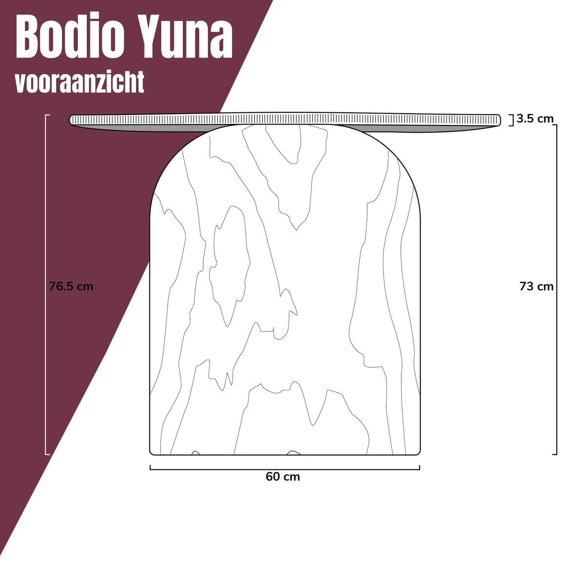 Japandi eettafel ronde hoeken - Bodio Yuna