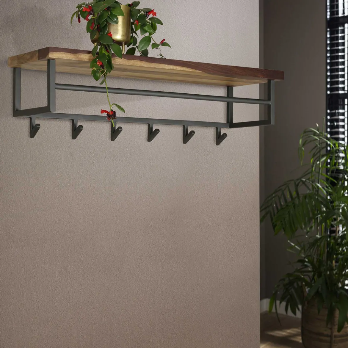 Kapstok met houten plank - Santa Daytona
