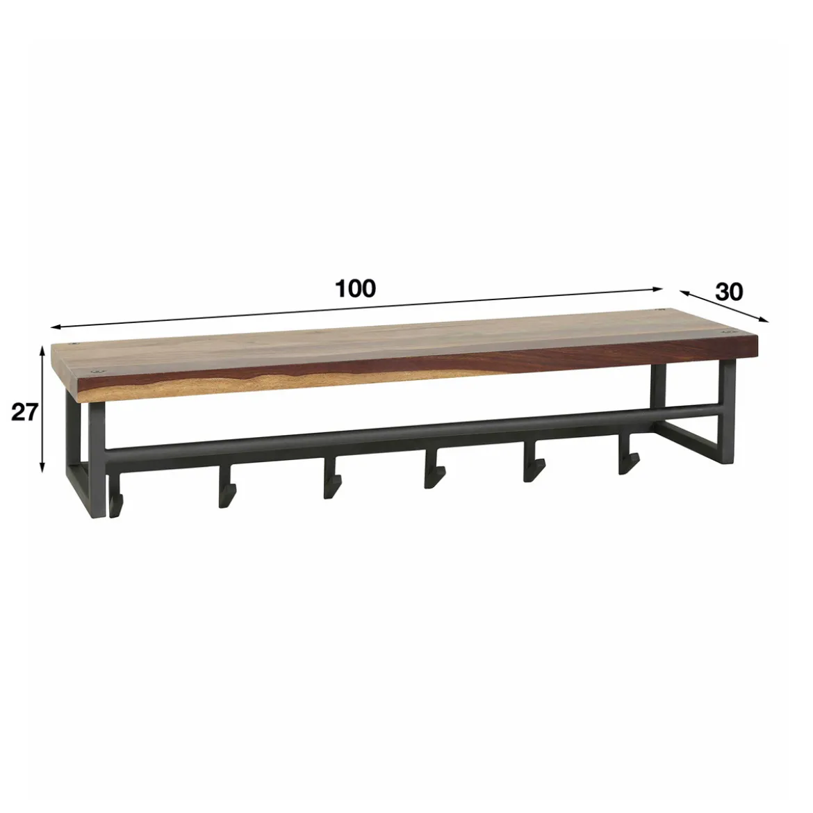 Kapstok met houten plank - Santa Daytona