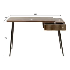 Kaptafel met een lade en metaal frame - Giani Carve