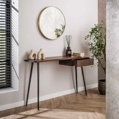 Kaptafel met een lade en metaal frame - Giani Carve