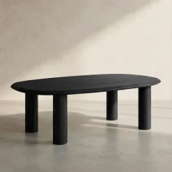 Kiezelvorm salontafel zwart eiken - Bodio Cobble