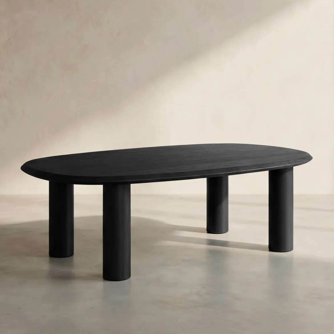 Kiezelvorm salontafel zwart eiken - Bodio Cobble