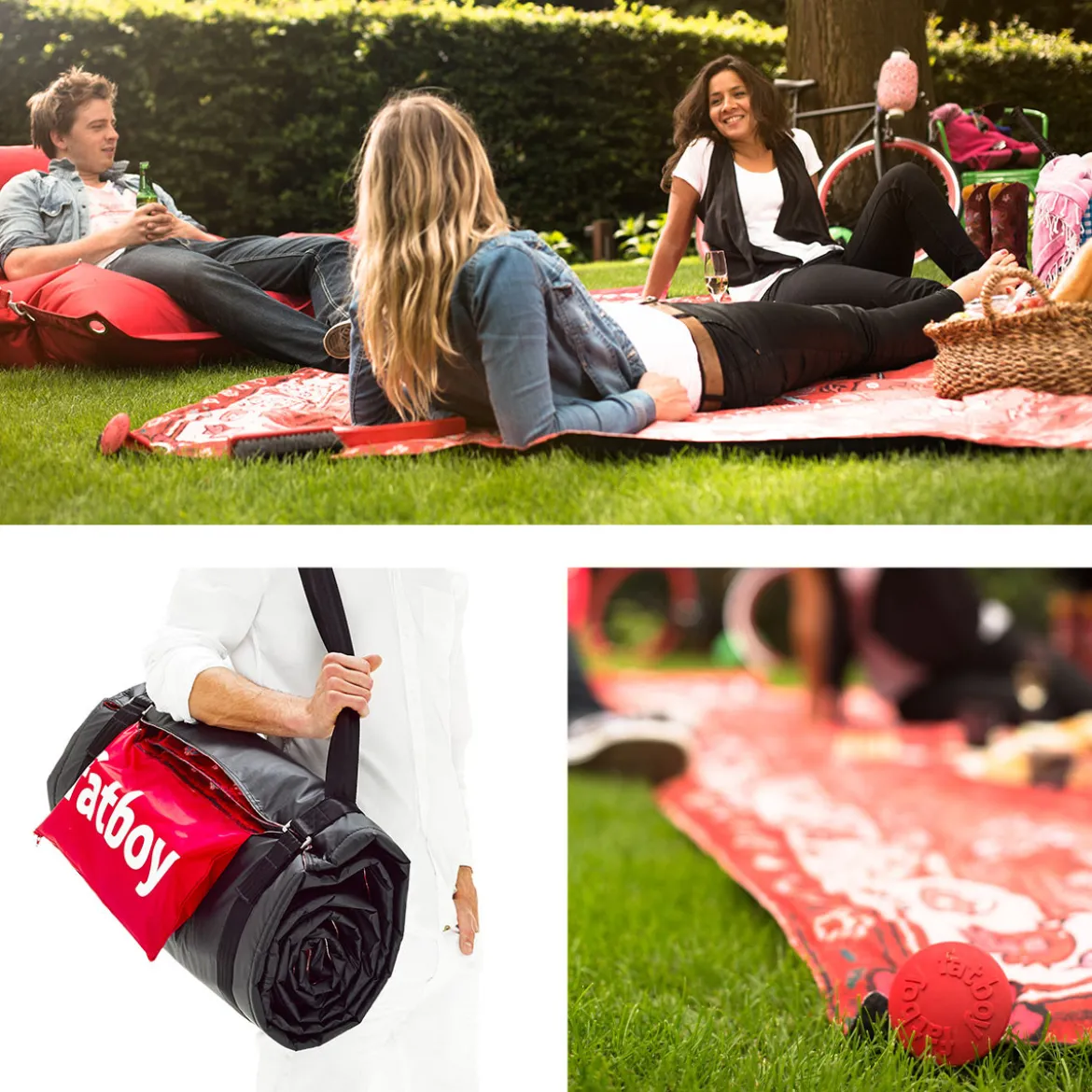 Klassiek buitenkleed rood - Fatboy Picnic Lounge